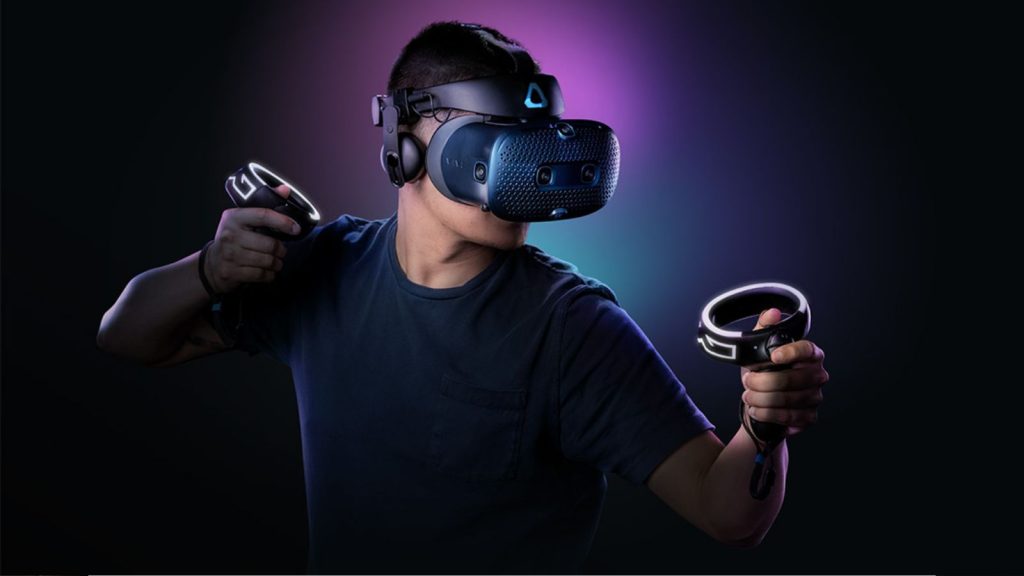 Man playing on VR headset