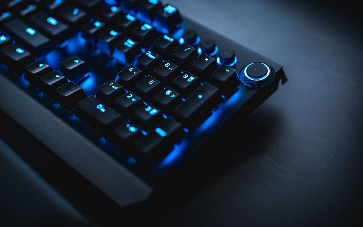 Keyboard with light in buttons